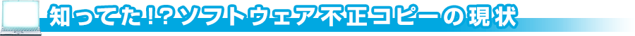 知ってた！？ソフトウェア不正コピーの現状