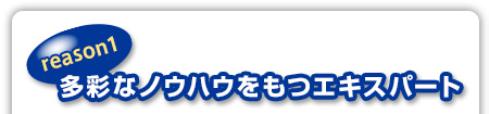 reason1：多彩なノウハウをもつエキスパート